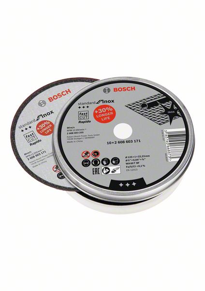 Disco Corte 125*22.2*1 M Inox-rapido 10uds