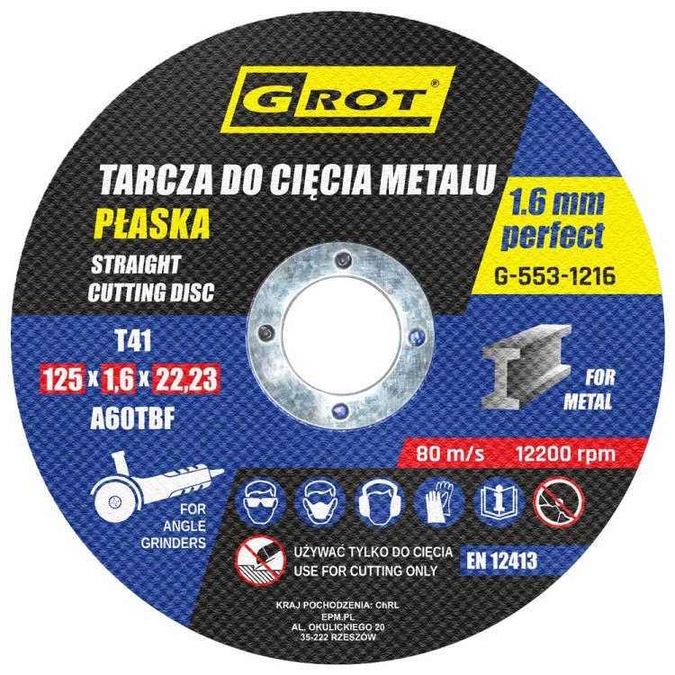 Flat Disc T1a 125*1,6*22 Set med 10 st