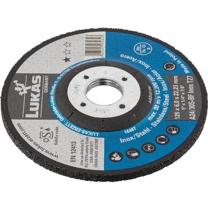 Convex Disc T27 125*6.0*22 A24/30s-bf Inox Premiumflex