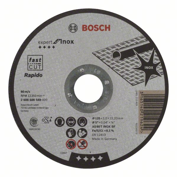 Flad Inox Disc T1a 125*1,0*22 Rapido
