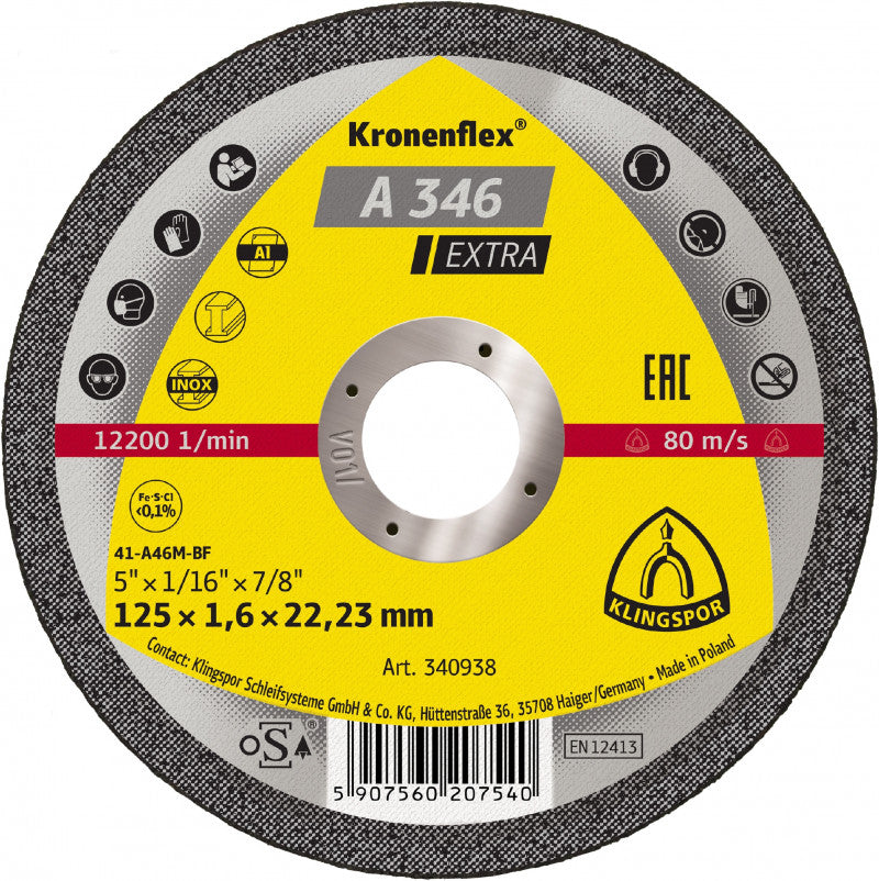 Disc plat A46ex/a345ex T1a 125*1,6*22 340938