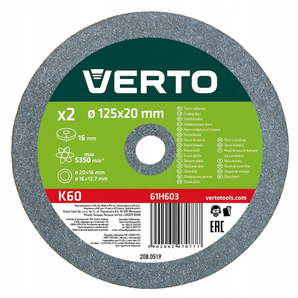 Kerámia csiszolókorong készlet 2 db 125*20*16mm