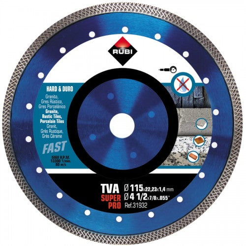 Diamantzaagblad voor hard materiaal Turbo Viper (tva) 115 mm