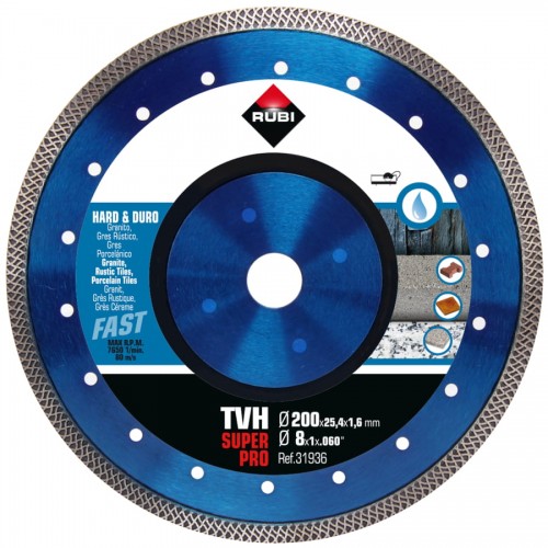 Disco Diamante Para Materiales Duros Tvh 200mm Superpro