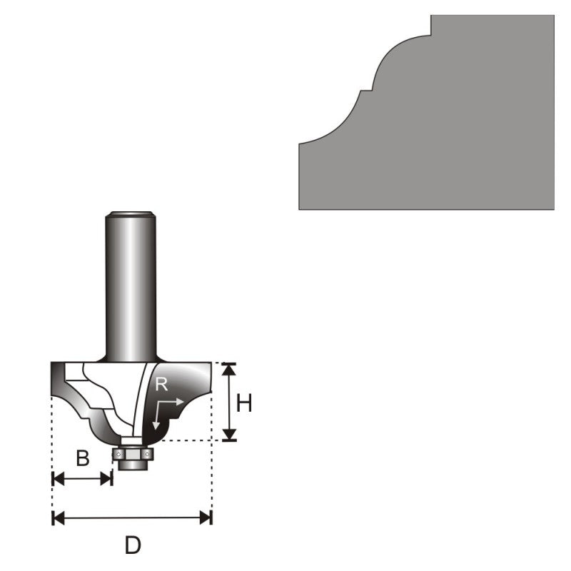 2*roman Milling Cutter With Bearing T6d28.6 H11.7 R4.1 B9.8mm