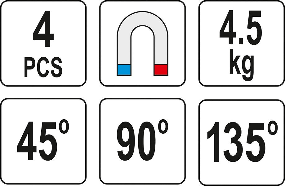 Set med minimagnetiska svetsvinklar 4 st.
