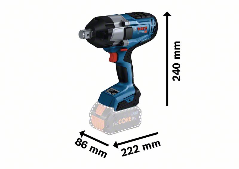 Akku slagnøgle 3/4'' Gds 18v-1050h 2*5,0ah