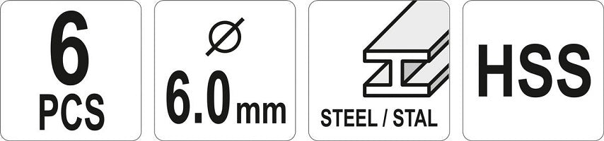 Skaftskärare för metall Fi 6mm 6 st.