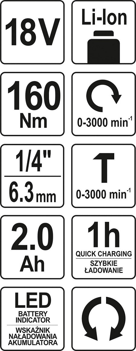 Slagschroevendraaier 18v 1x2ah