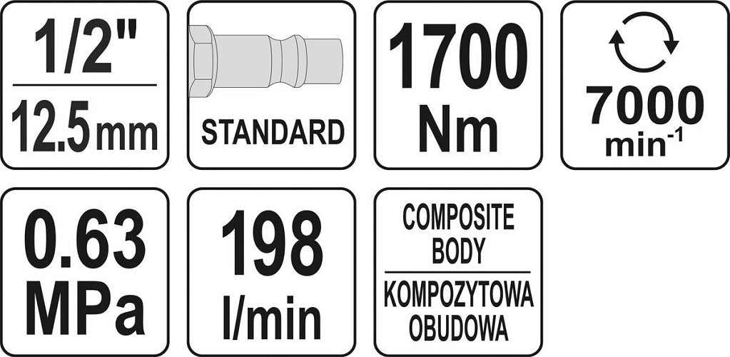 Cheie pneumatică 1/2 1700nm