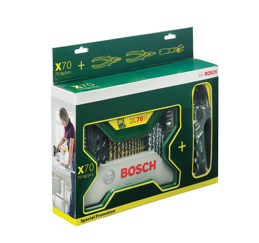 Conjunto de brocas X-line 70 peças + alicate