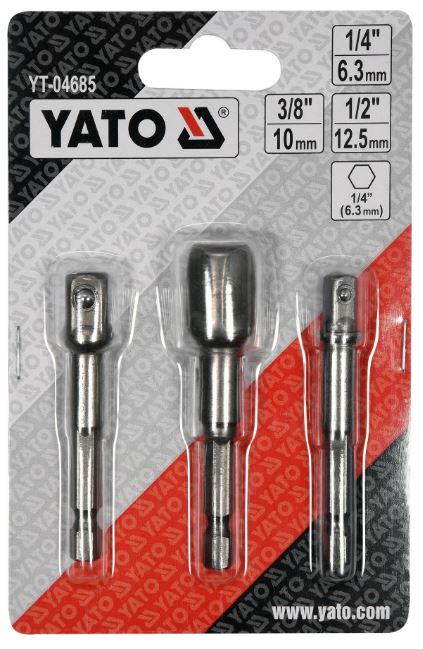 Adattatore esagonale per bussole 1/4'' 3/8'' 1/2''