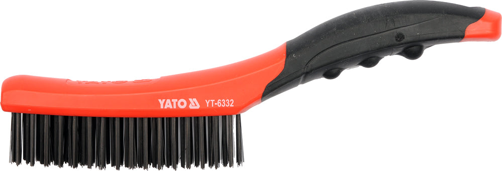 Trådbørste Ståltråd 4-rot plastikhåndtag 260mm
