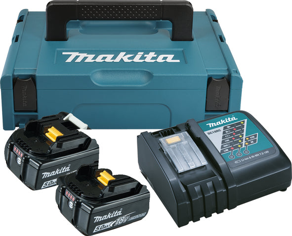 Kit d'alimentation Makpac 18 V 2 * 5,0 Ah Bl1850b + DC18RC