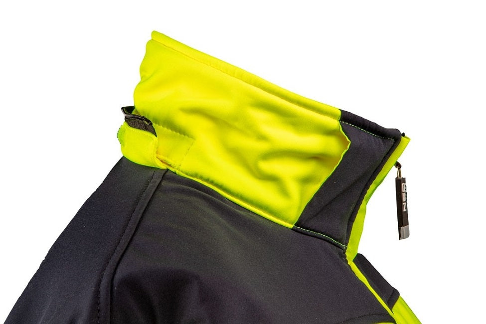 High Visibility Softshelljacka med huva Gul M