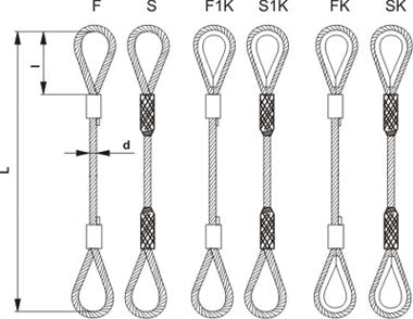 F-type Wire Rope Sling 8mm 1mb