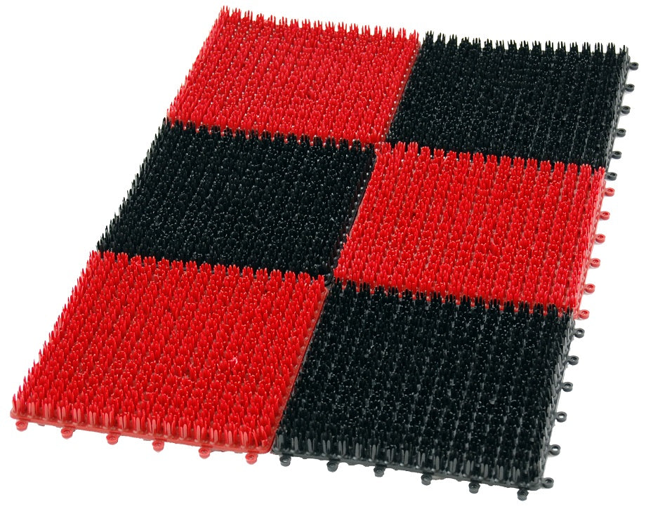 Plastic Grass Doormat 6-piece 36*55cm Black/red
