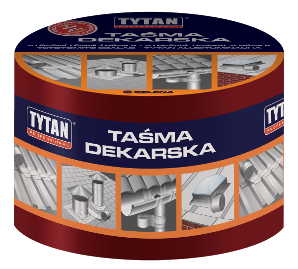 Покривна уплътнителна лента 10см*10мб червена/тухлено червена