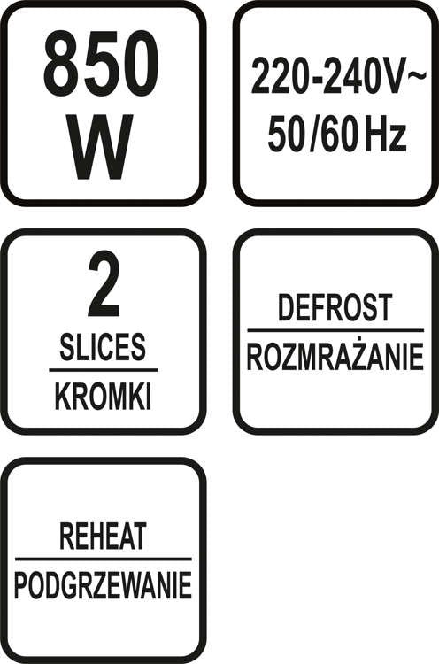 Brödrost 700-850w Svart