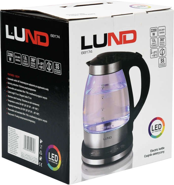 Electric Glass Kettle 1.8l. Temperature Regulation
