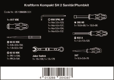 Set de instrumente pentru șurubelnițe Kraftform Kompakt Sh 15 buc.