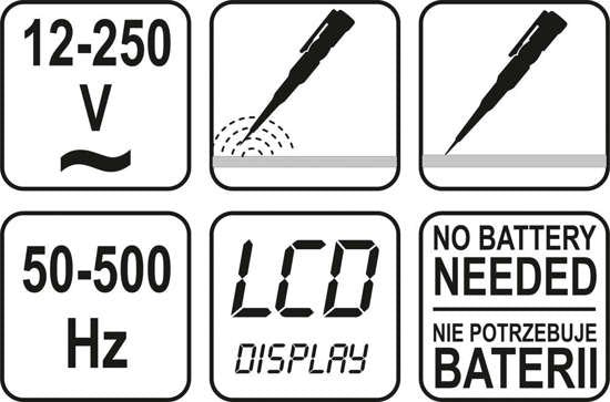 Тестер за напрежение 12-250v LCD