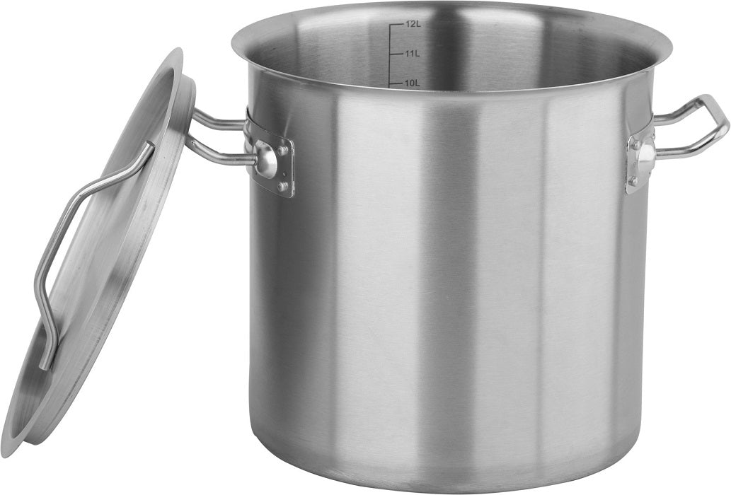 Pentola Alta Con Coperchio In Acciaio Inox 25x25 12l