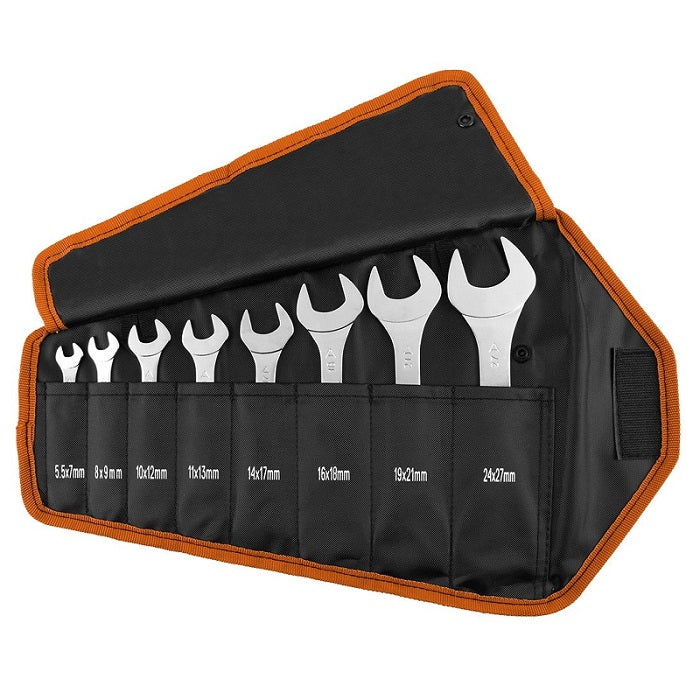 Wrenches Ceann Oscailte dhá cheann 5.5-27mm Sraith As 8