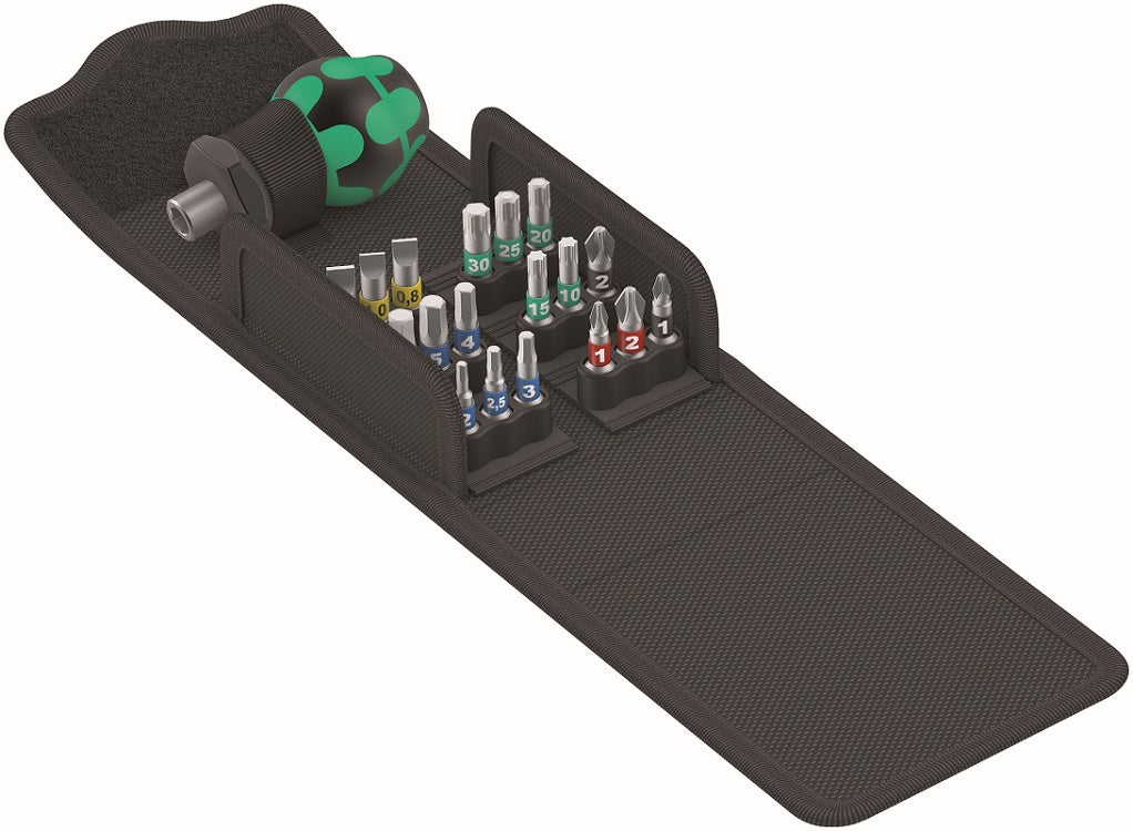 Jeu d'embouts trapus Kraftform Kompakt 1/4'', 19 pièces.