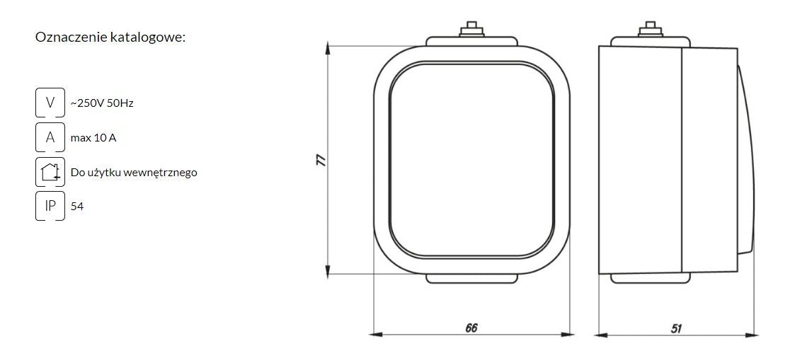 B2 Single Socket N/t Z/u IP54 Bílá Bílá klapka