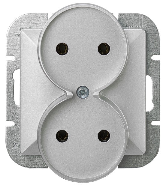 Pearl Double Socket P/t B/u Silber