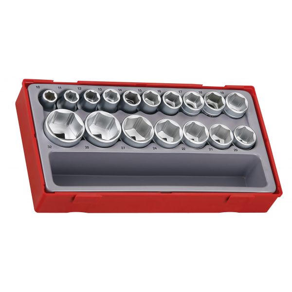 Set prize cu mâner pătrat 1/2'' 17 buc.
