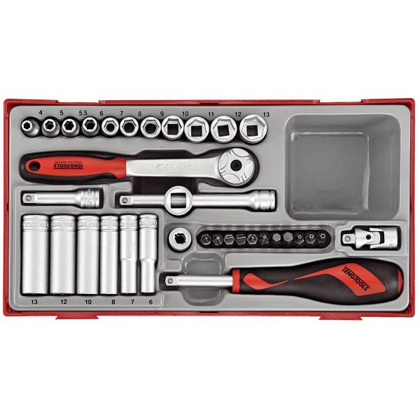 Socket Wrench Set With Square Grip 1'' 35 Pcs.