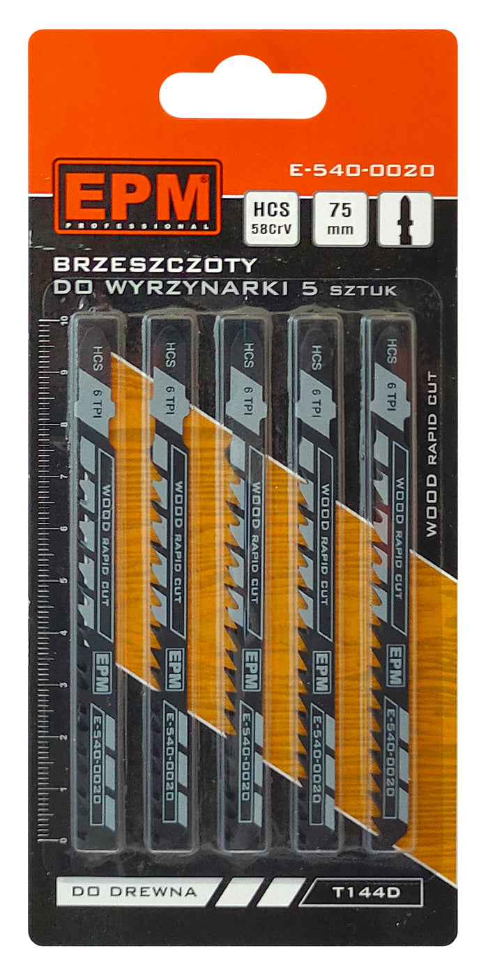 Jigsaw Blade 100mm 6tpi Wood T144d 5 Pcs
