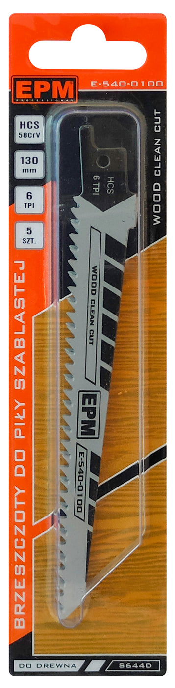 Lame de scie alternative 150 mm 6tpi bois S644d 5 pièces.