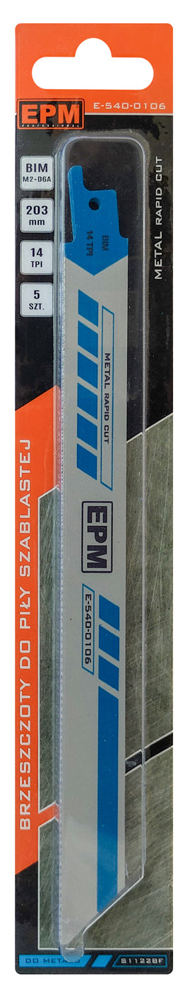 Reciprocating Saw Blade 225mm 14tpi Metal S1122b 5 Pcs