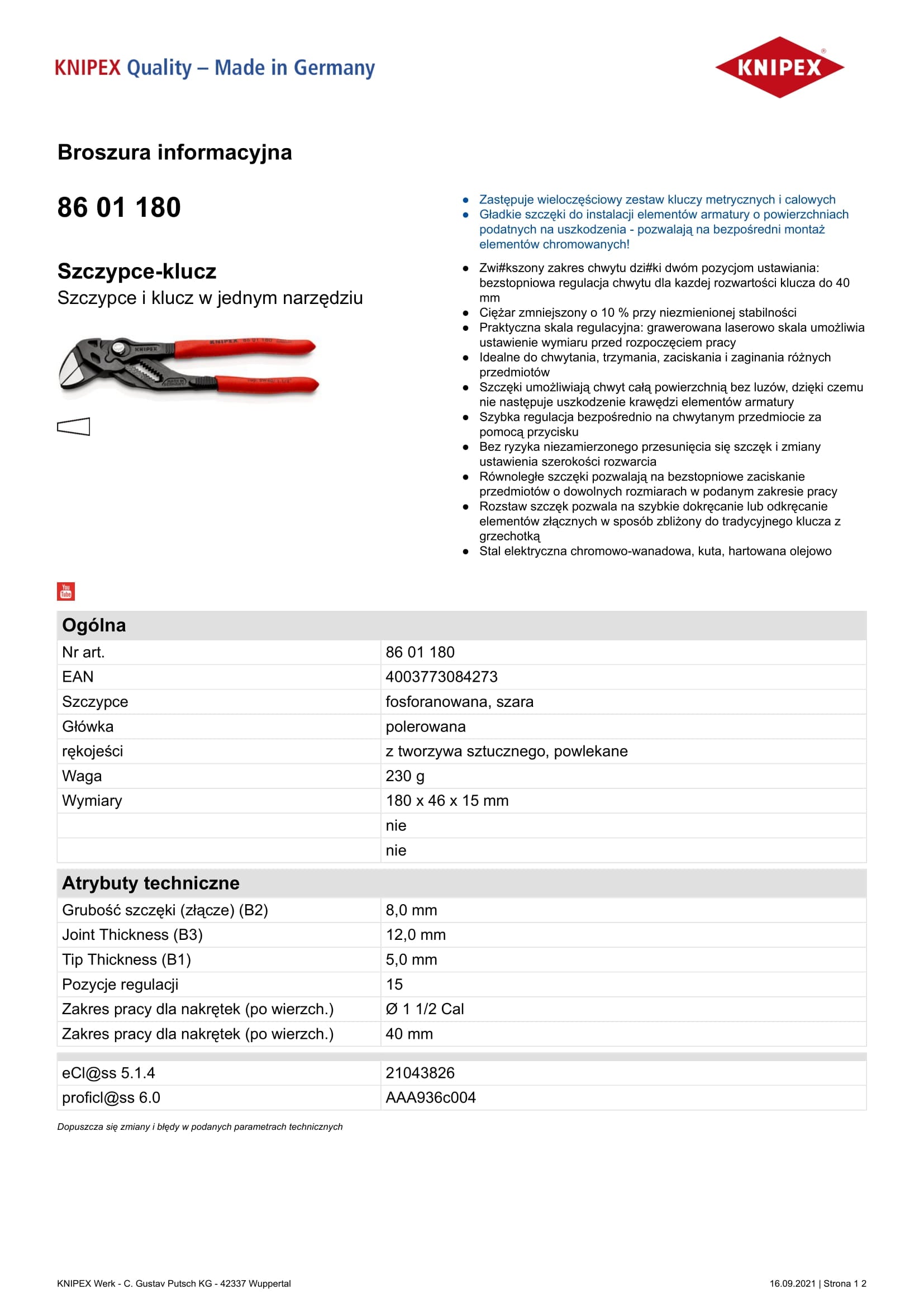 Oxidierter Zangenschlüssel 180 mm