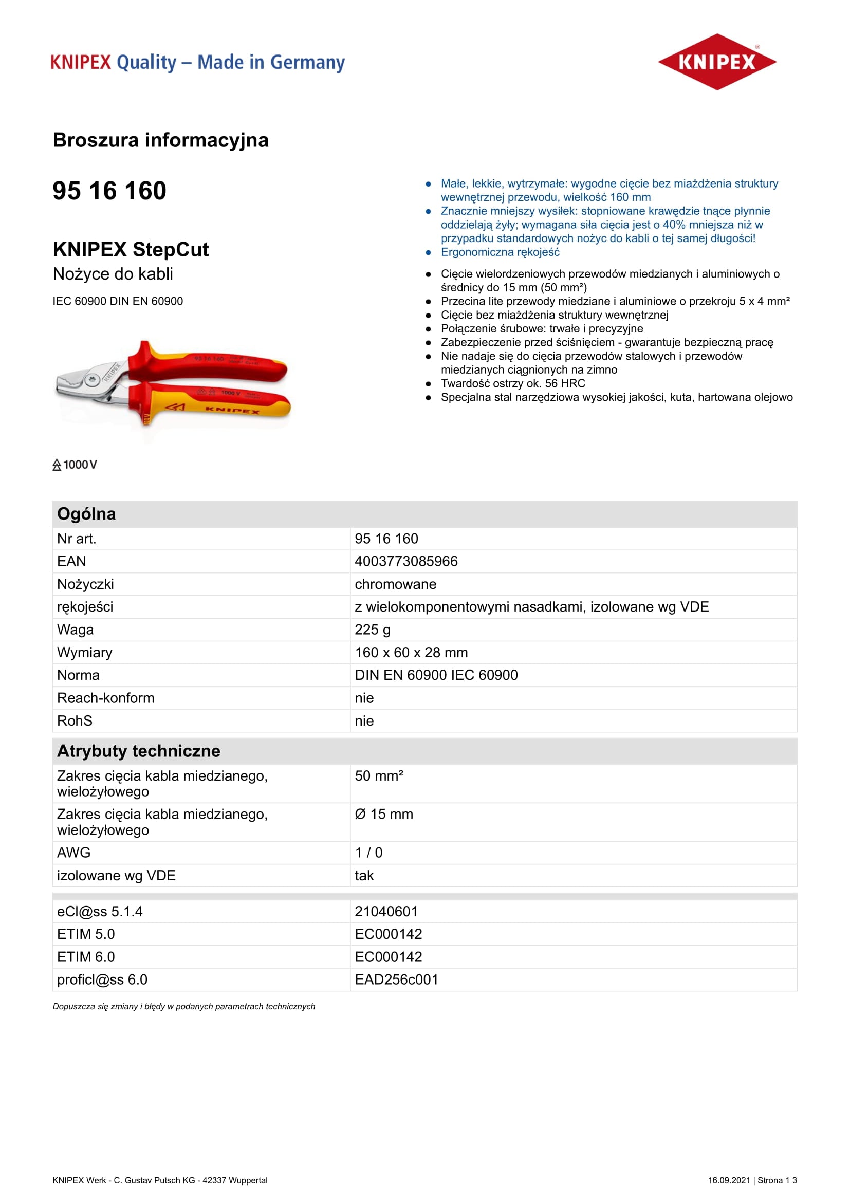 Cortacables Aislados 1000v 160mm