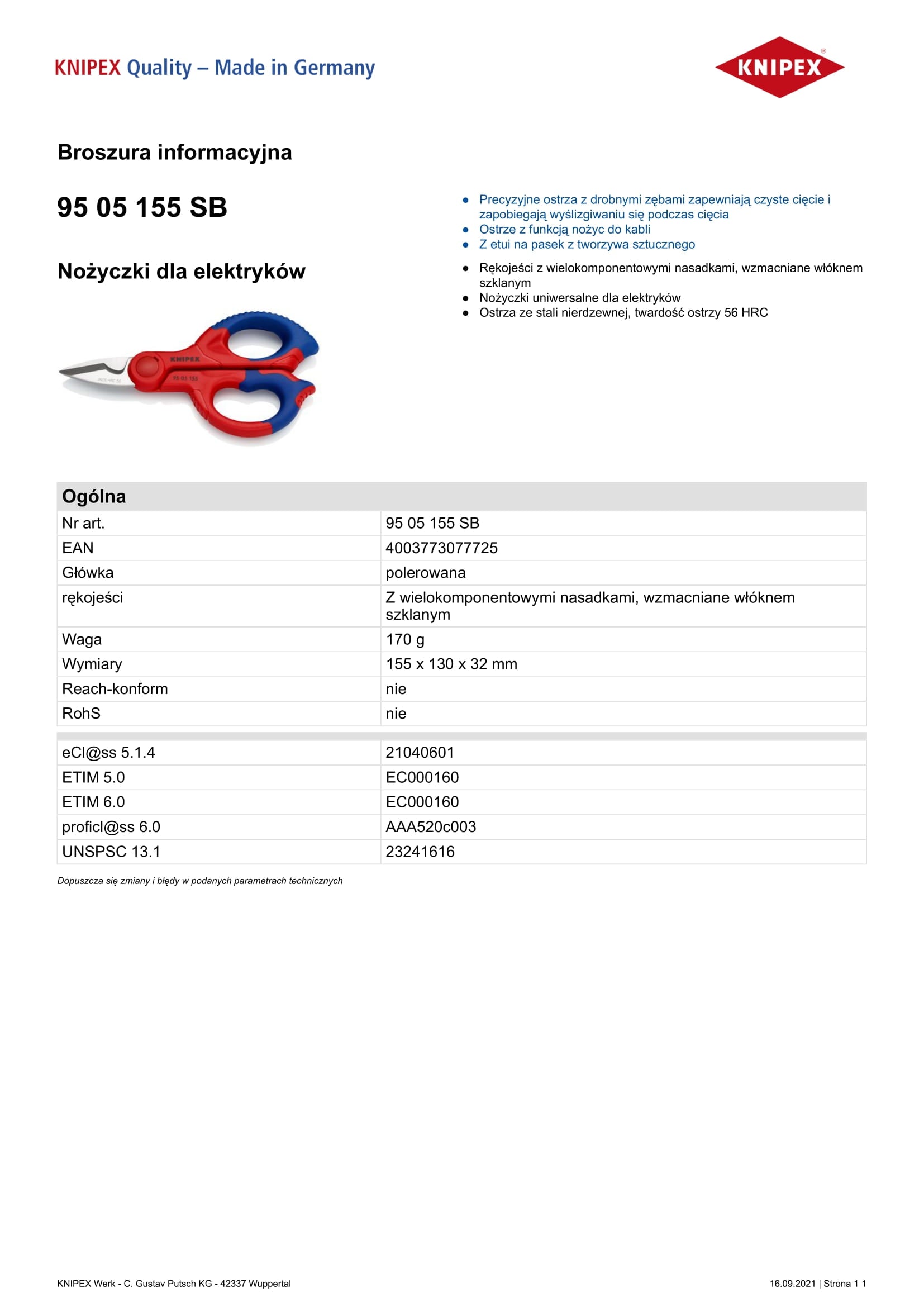 Forbici Universali Per Elettricisti 155mm