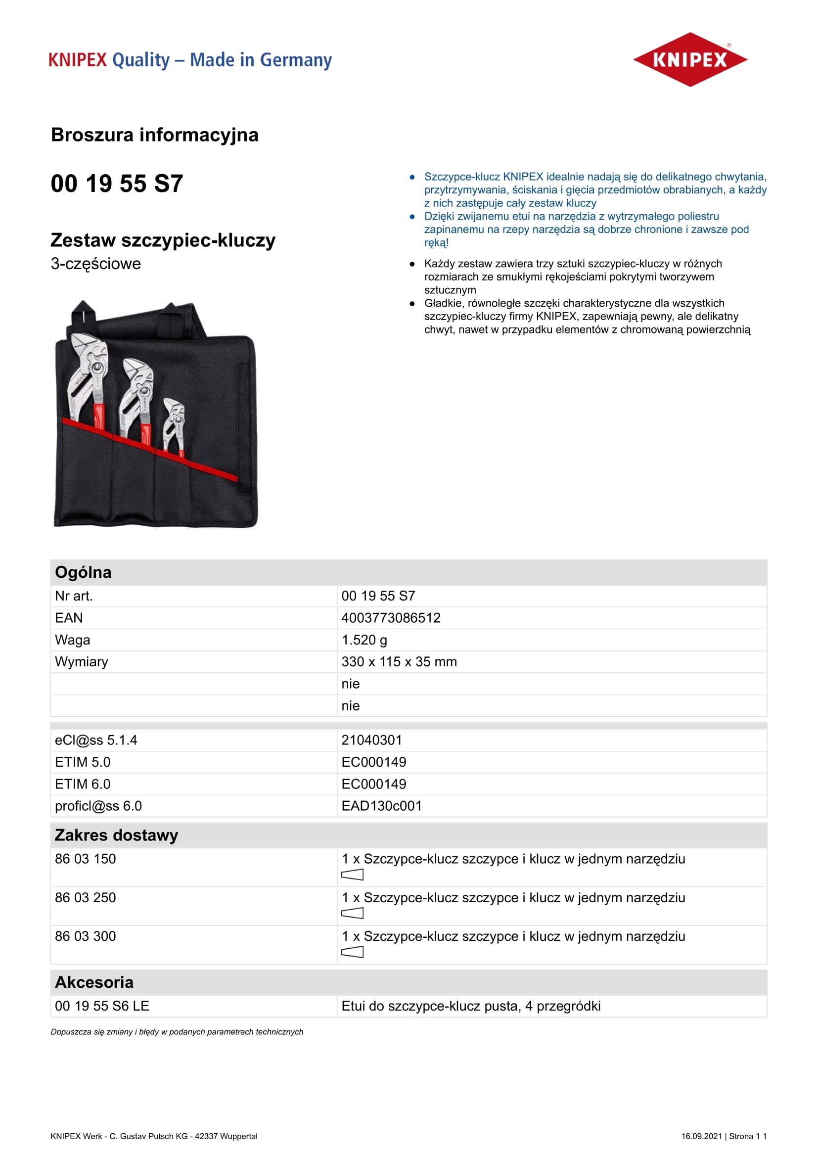 Rohrzangen-Satz im Koffer 3-teilig 150 250 300mm