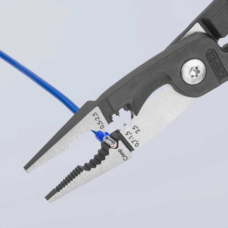 Elektroinštalačné kliešte 200 mm 6 v 1