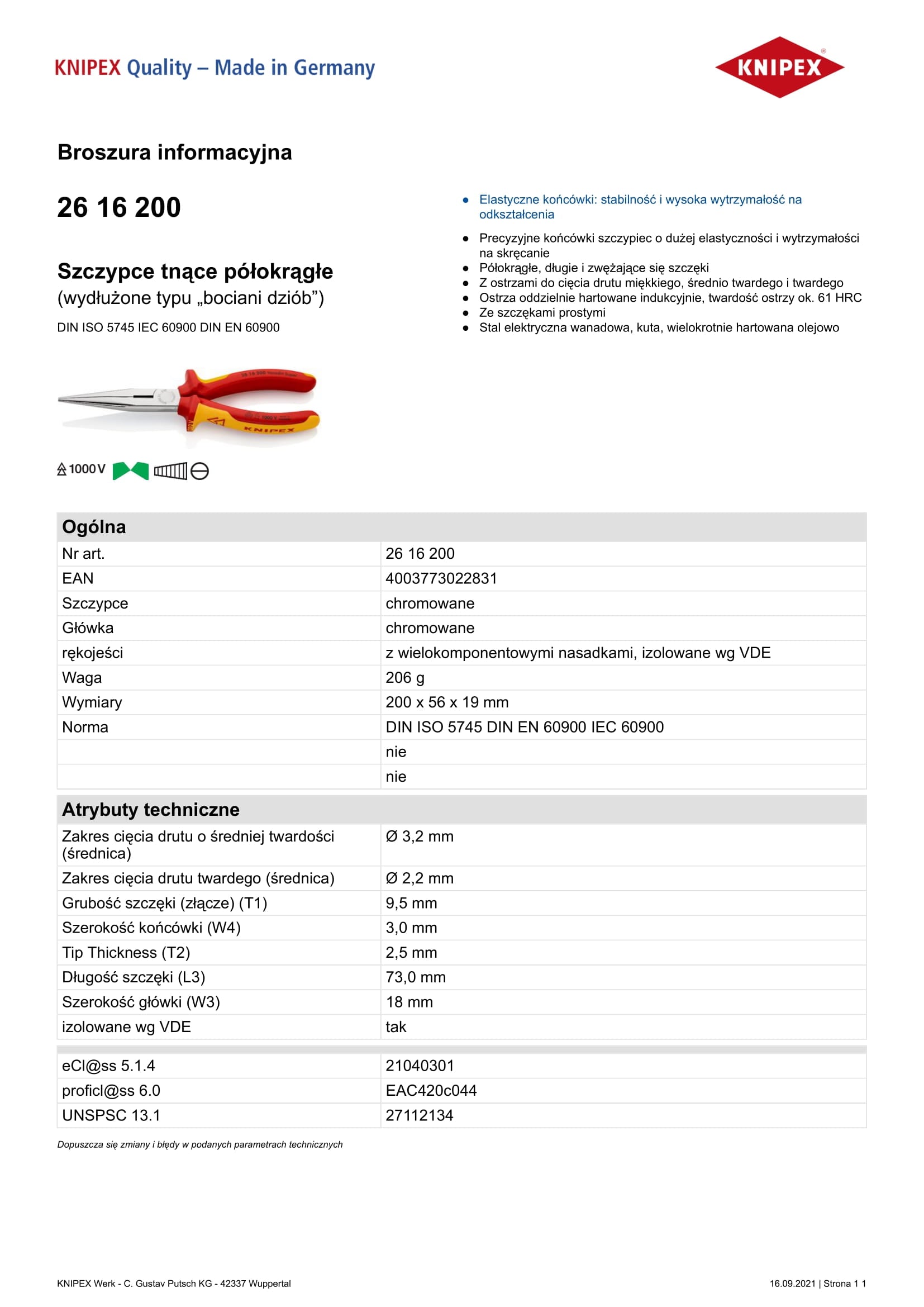 Izolované půlkulaté štípací kleště 200 mm