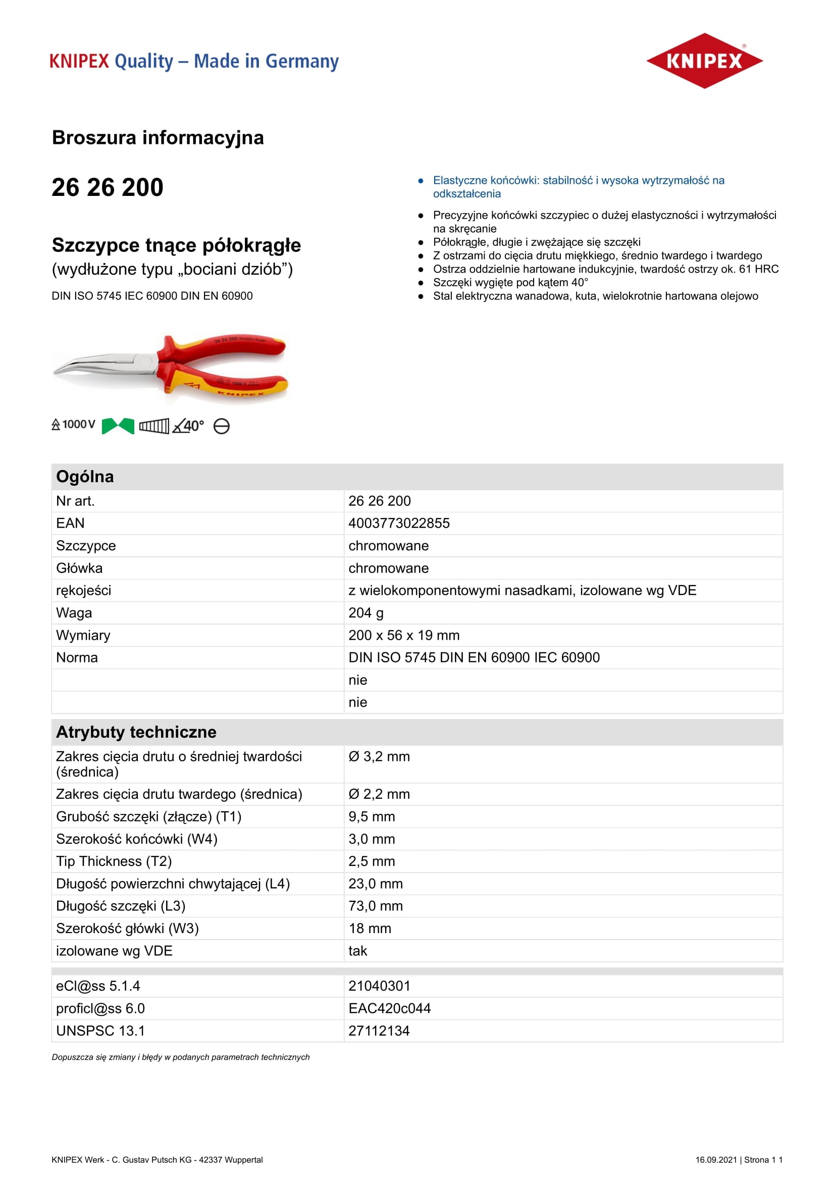 Insulated Long Curved Cutting Pliers Half-round 200mm