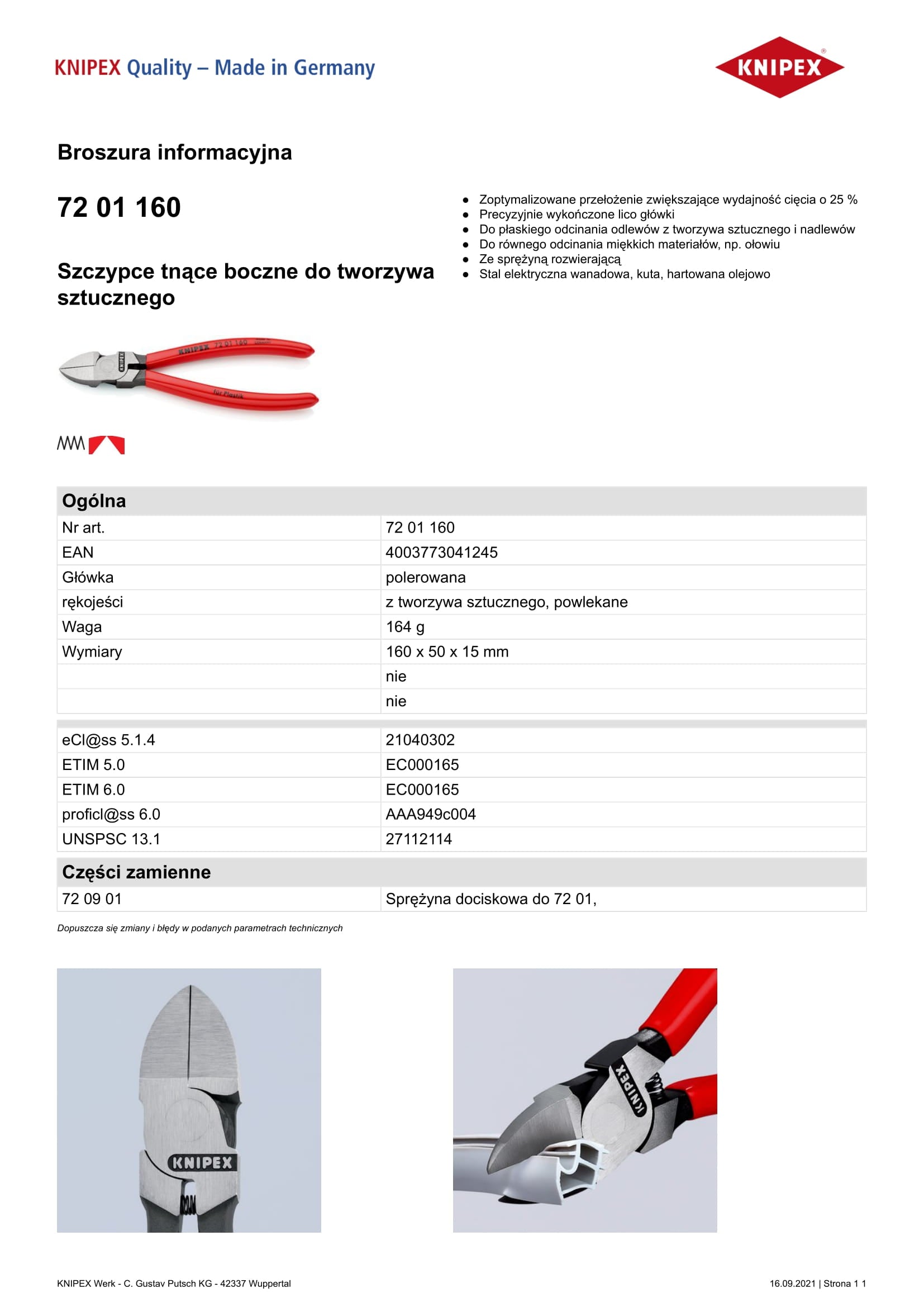 Oldalsó vágófogó műanyaghoz 160mm