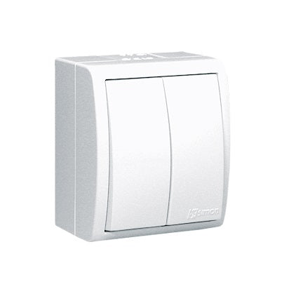 Aquarius Double Switch Hermes Ip54 White s osvetlením