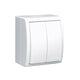 Aquarius Double Switch Hermes Ip54 Hvid Med Belysning