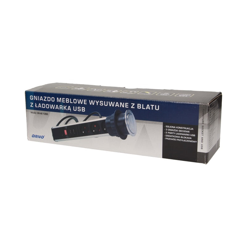 Prise Meuble 3x2p+ Avec Plateau 6cm Bloc Inox 1,8m