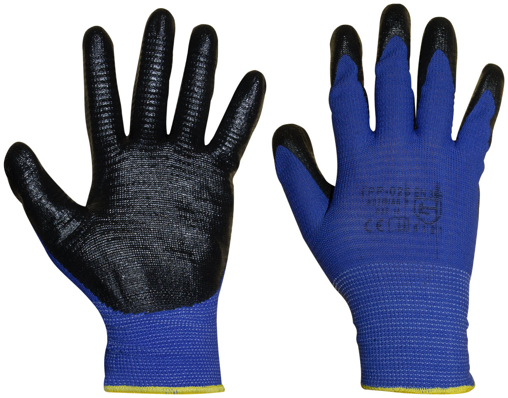 Nitril-gecoate polyesterhandschoenen Blauw 9