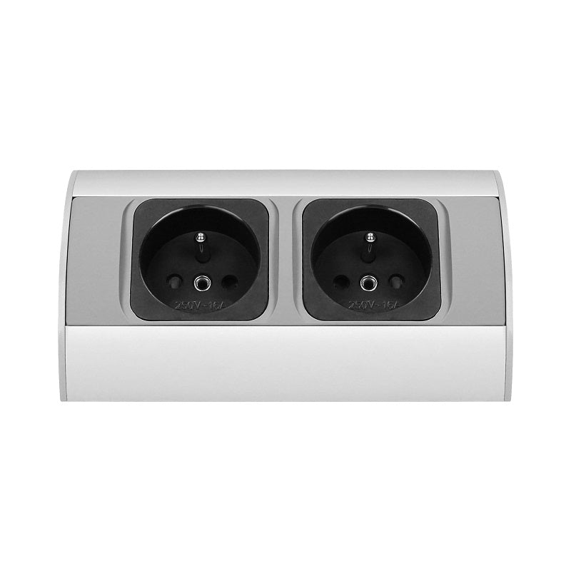 Prise Meuble 2x2p+z Argent
