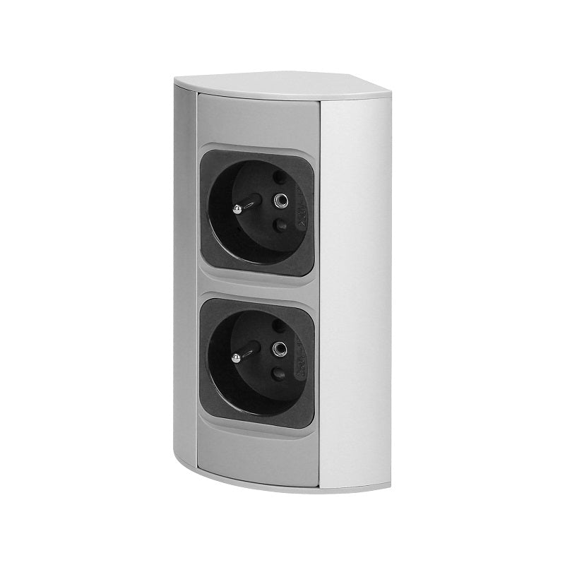 Prise Meuble 2x2p+z Argent